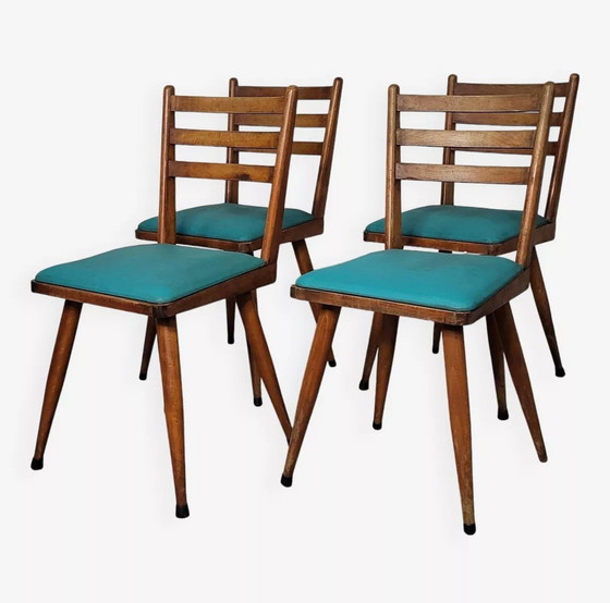 Image 1 of 4 Chairs 50s/60s Spindle Legs