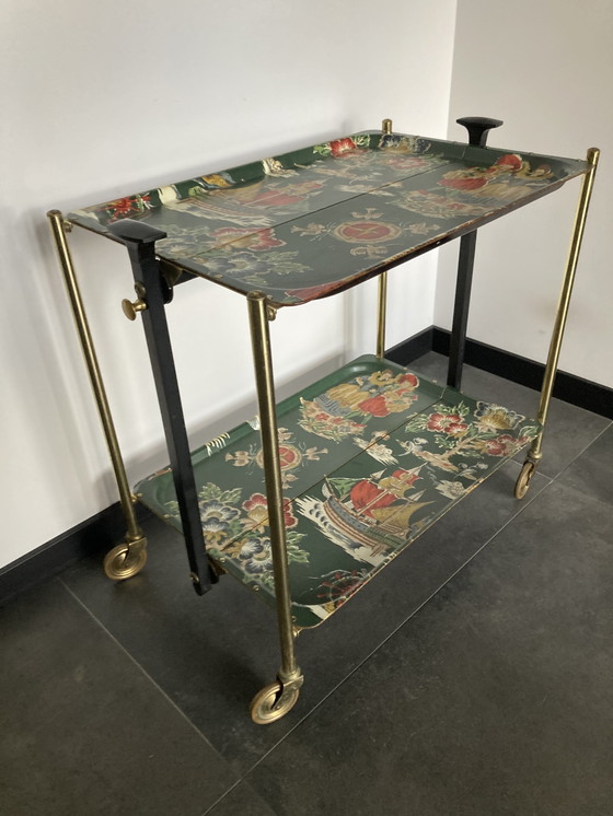 Image 1 of Vintage Bremshey Gerlinol Bar Cart 50S Fornasetti Galbiati Versace Mcm