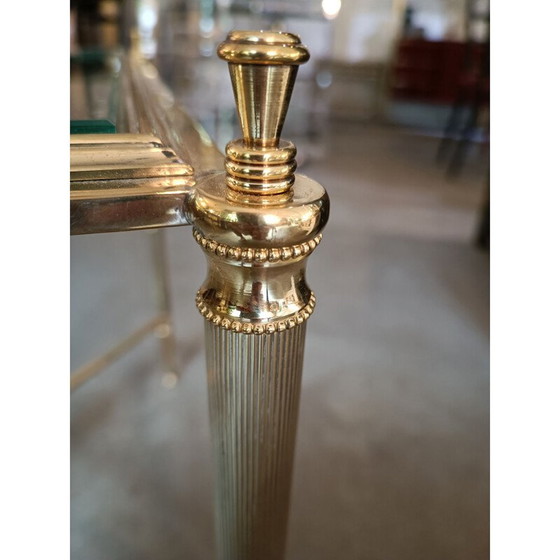 Image 1 of Vintage bronze and glass side table by Jansen, 1970