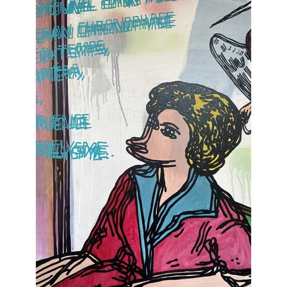 Image 1 of Vintage acrylic on canvas by Jo Brouillon, 2008
