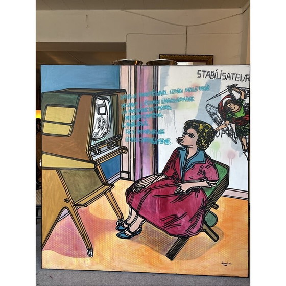 Image 1 of Vintage acrylic on canvas by Jo Brouillon, 2008