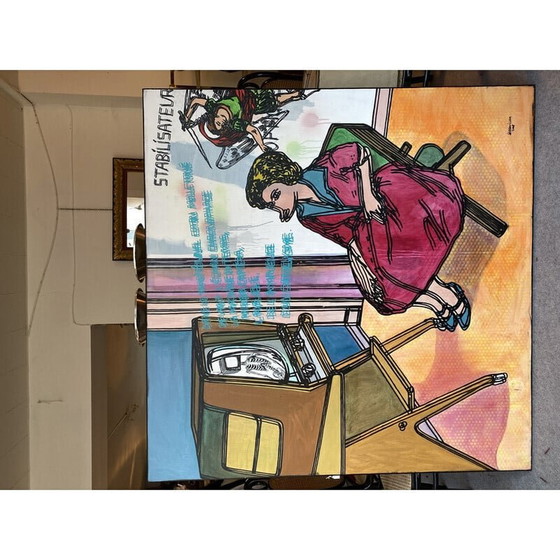Image 1 of Vintage acrylic on canvas by Jo Brouillon, 2008