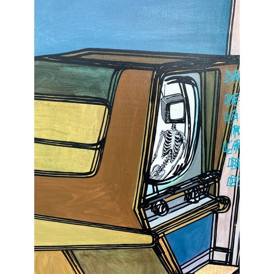 Image 1 of Vintage acrylic on canvas by Jo Brouillon, 2008