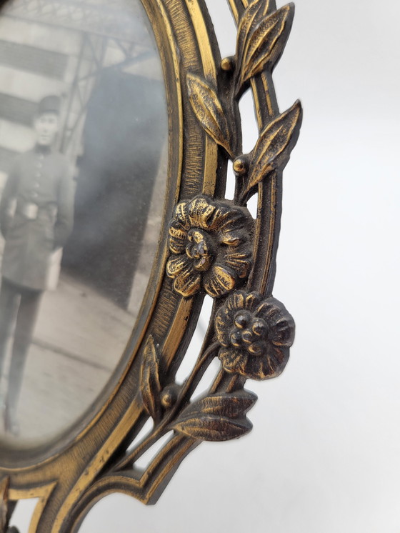 Image 1 of Art Nouveau Gilded Metal Frame