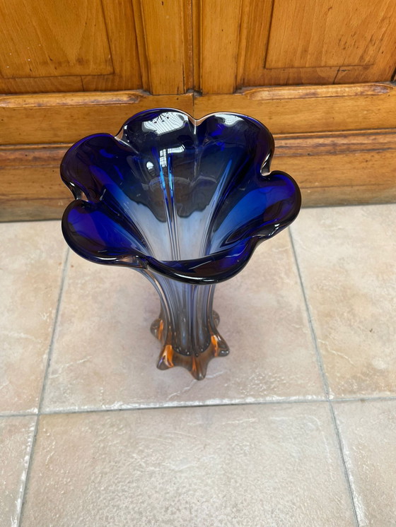 Image 1 of Glass flower vase 1950