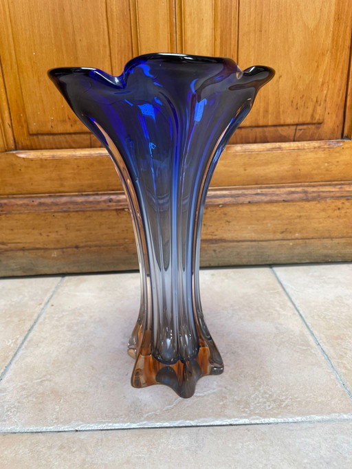 Vase à fleurs en verre 1950