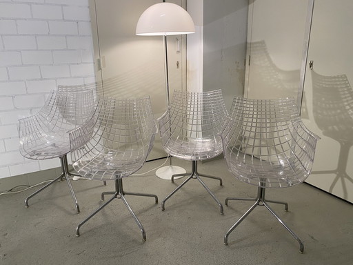 Meridiana Driade Chairs Transparent & Chrome