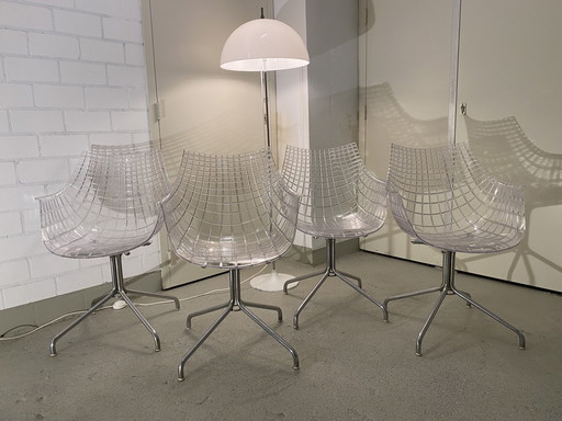 Meridiana Driade Chairs Transparent & Chrome