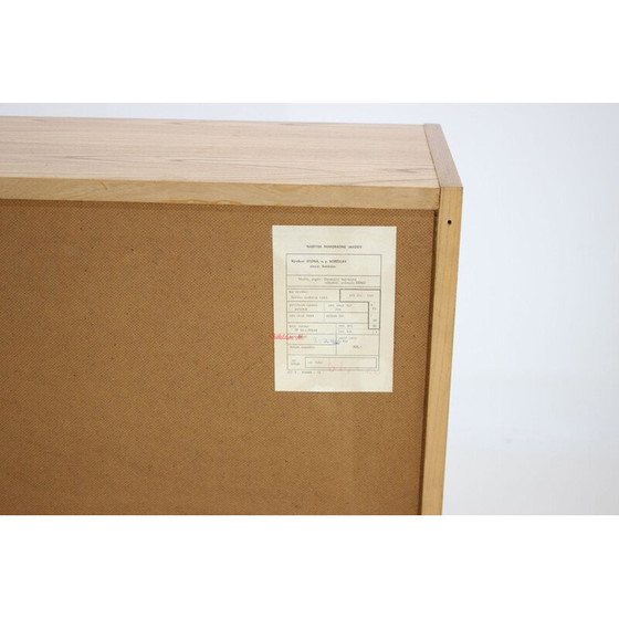 Image 1 of Vintage birch wood showcase, Czech 1970