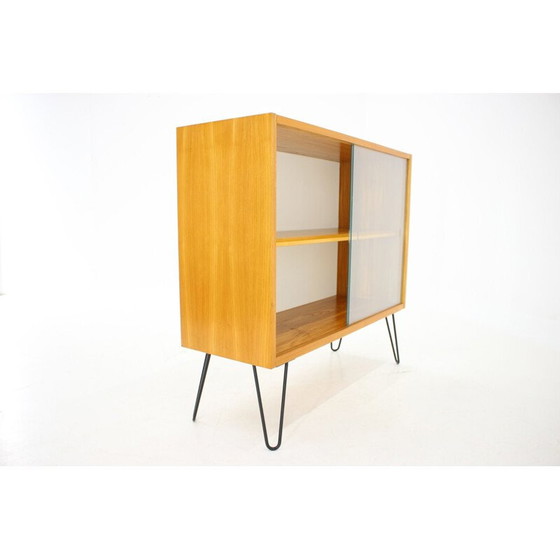 Image 1 of Vintage birch wood showcase, Czech 1970