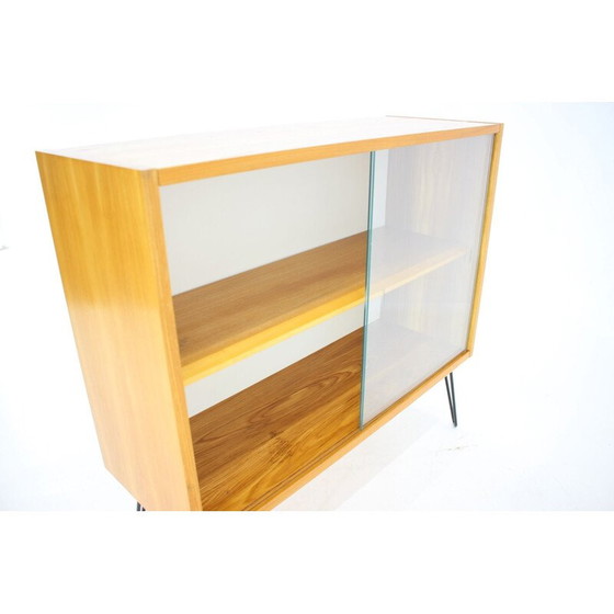 Image 1 of Vintage birch wood showcase, Czech 1970