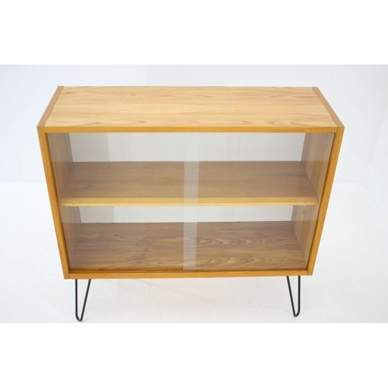 Image 1 of Vintage birch wood showcase, Czech 1970