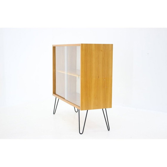 Image 1 of Vintage birch wood showcase, Czech 1970