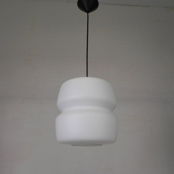 Image 1 of Vintage Pendant Lamp With Opaline Glass Bulb, 1960s