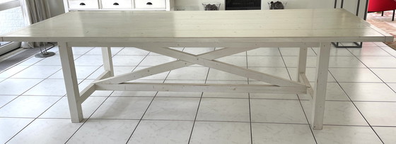 Image 1 of Jan de Bouvrie white solid wood rectangular dining table