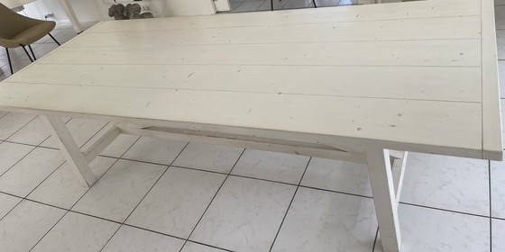 Image 1 of Jan de Bouvrie white solid wood rectangular dining table