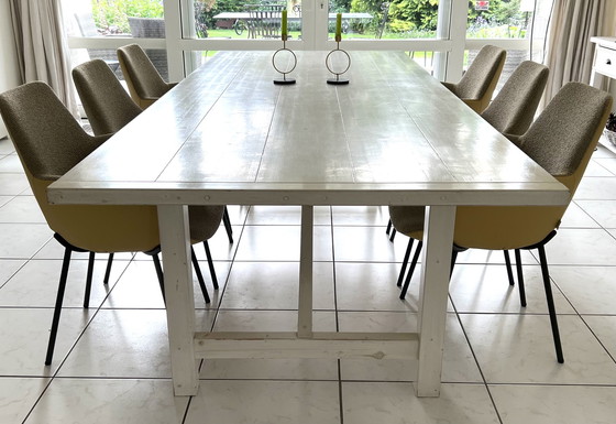 Image 1 of Jan de Bouvrie white solid wood rectangular dining table