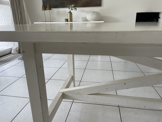 Image 1 of Jan de Bouvrie white solid wood rectangular dining table