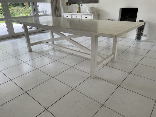 Jan de Bouvrie white solid wood rectangular dining table