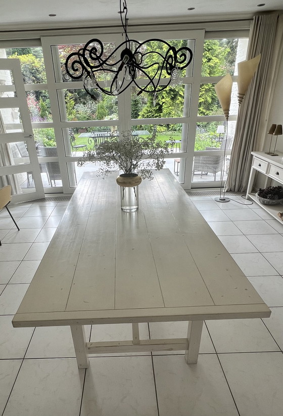 Image 1 of Jan de Bouvrie white solid wood rectangular dining table