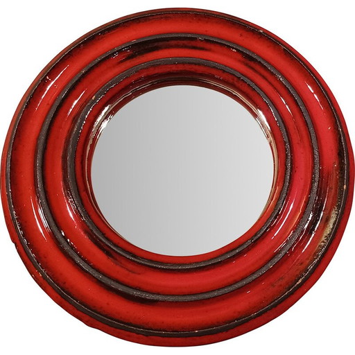 Specchio in ceramica d'epoca, 1950