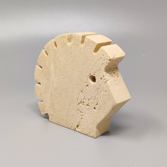 Image 1 of Vinatge Travertine Hedgehog Sculpture by Enzo Mari for F.lli Mannelli