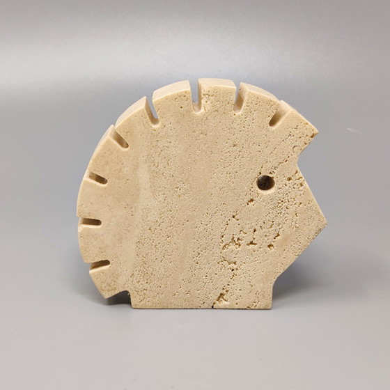 Image 1 of Vinatge Travertine Hedgehog Sculpture by Enzo Mari for F.lli Mannelli