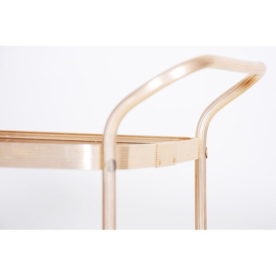 Image 1 of Carrello portavivande vintage in ottone e formica, Francia 1950