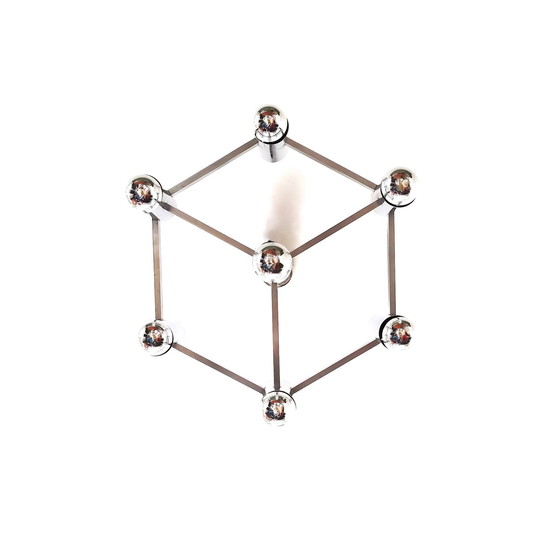 Image 1 of Mid Century Chandelier In Chrome By Sciolari For Boulanger