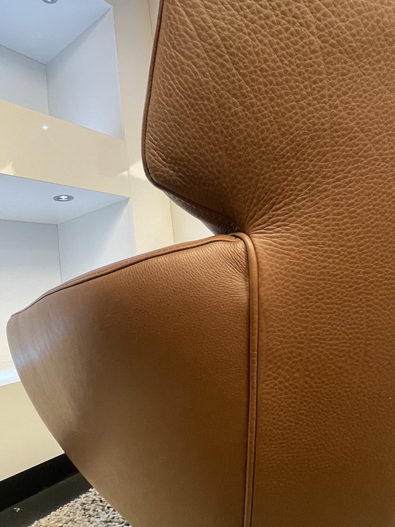 Image 1 of Leolux Armchair Lloyd Plus With Hocker Negev Leather