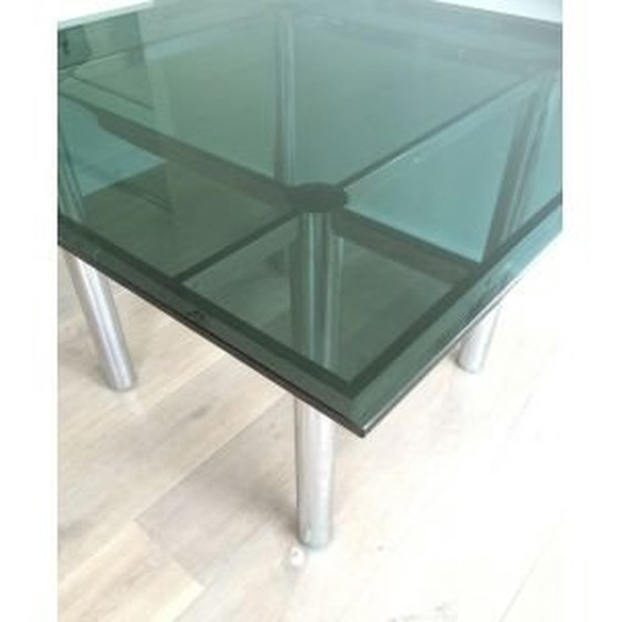 Image 1 of Vintage Scarpa table in silver steel and glass 1970