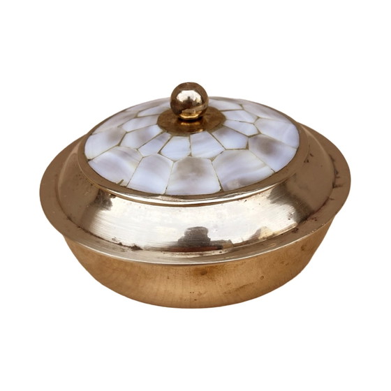 Image 1 of Brass Box With Mother Of Pearl, India, 1970S.