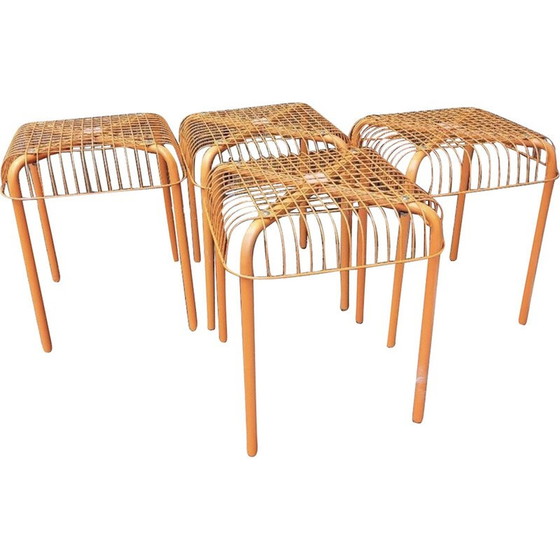 Image 1 of Set of 4 vintage Vasteron stools by Inma Bermudez and Francis Cayouette