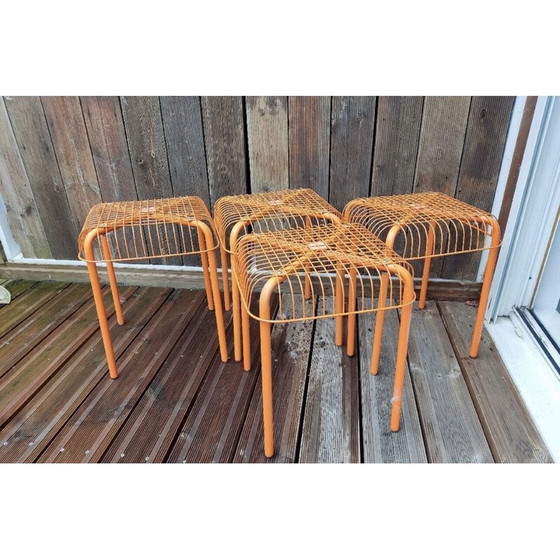 Image 1 of Set of 4 vintage Vasteron stools by Inma Bermudez and Francis Cayouette