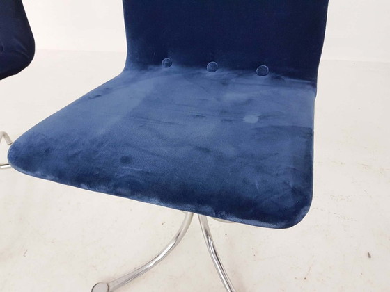 Image 1 of 3x Brabantia velvet dining chairs