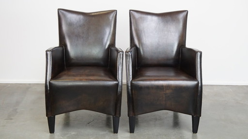 4 X Sheep Leather Design Dining Chair By Bart Van Bekhoven