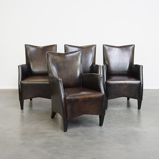 4 X Sheep Leather Design Dining Chair By Bart Van Bekhoven