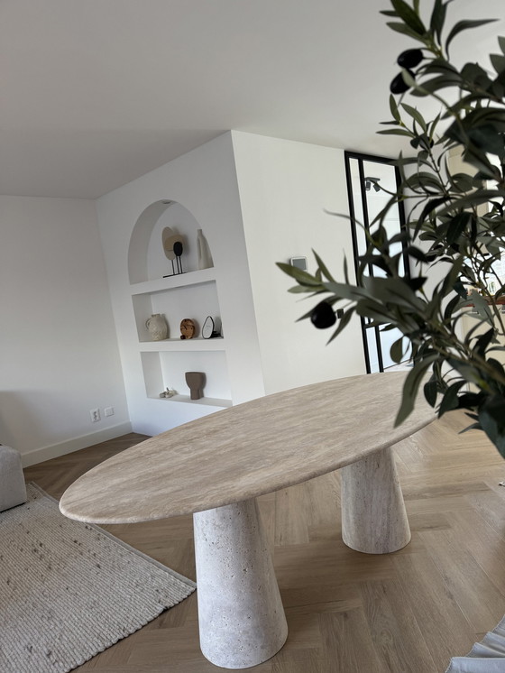 Image 1 of Travertine Dining Table Oval