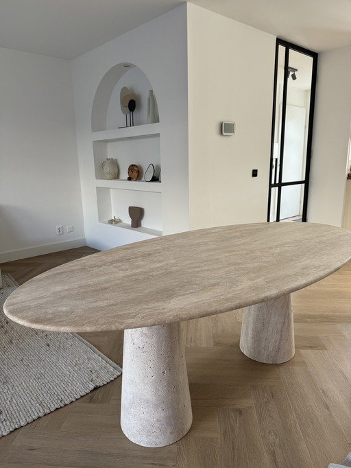 Travertine Dining Table Oval