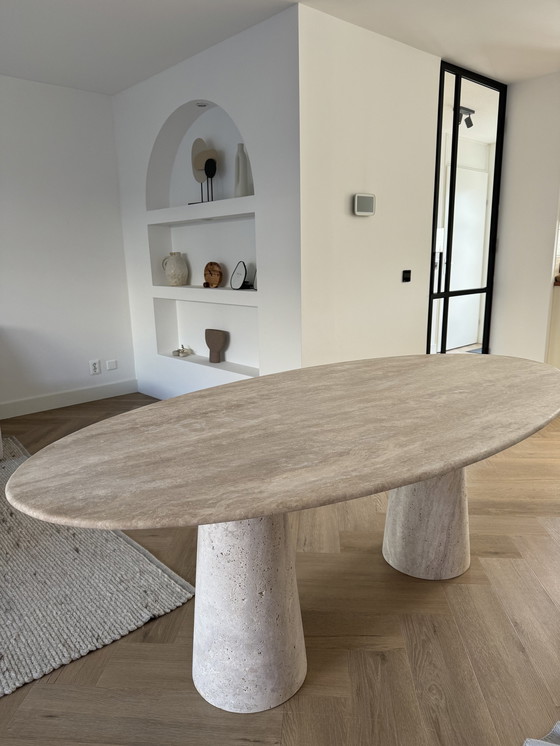 Image 1 of Travertine Dining Table Oval