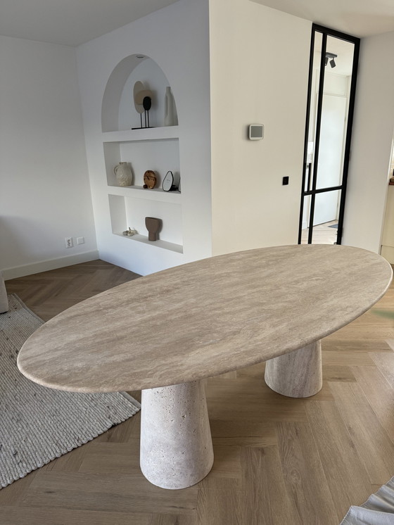 Image 1 of Travertine Dining Table Oval