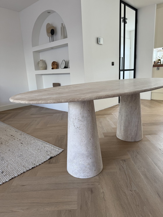 Image 1 of Travertine Dining Table Oval