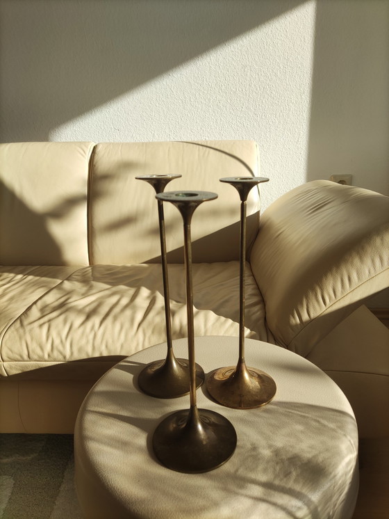 Image 1 of Max Bruël For Torben Orskov Vintage Candlestick Model Hi-Fi In Solid Brass