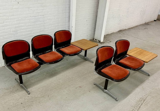 Vintage 3-Seater Waiting Room Bench Drabert Stahlmöbel 1970