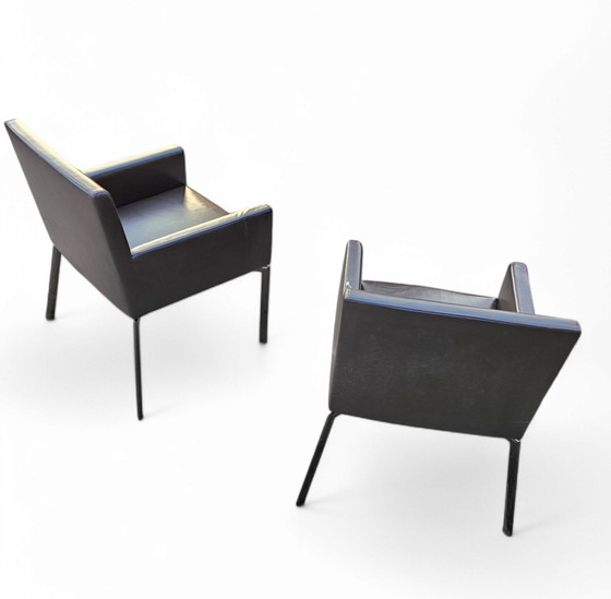 Image 1 of 2 bellissime poltrone Manet Minotti 2004 / pelle marrone / cromo fuori produzione
