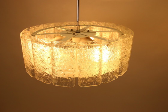 Image 1 of Mid-Century Ice Glass Pendant from Doria Leuchten