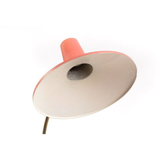 Image 1 of Adjustable vintage floor lamp in brass and pink, Italy 1950