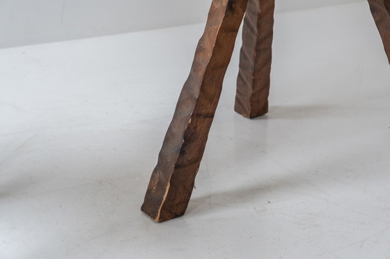 Image 1 of Set of 2 Brutalist tripod stools from Spain, designed in the 1960s. 