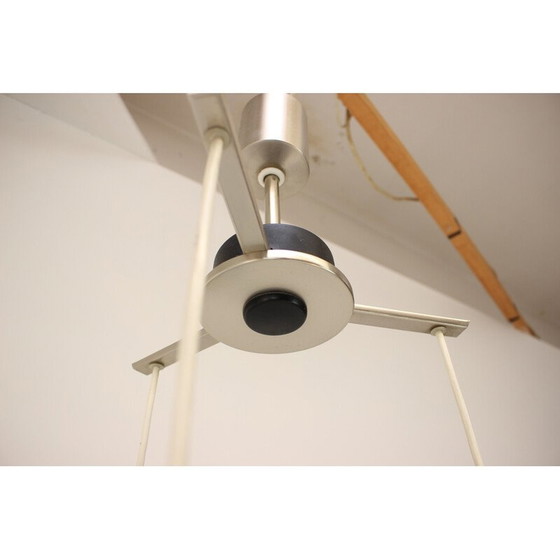 Image 1 of Vintage pendant lamp in glass and lacquered metal, Germany 1970