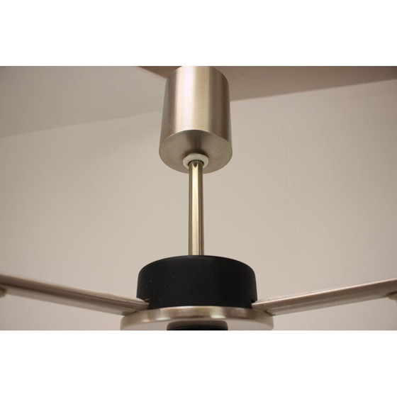Image 1 of Vintage pendant lamp in glass and lacquered metal, Germany 1970